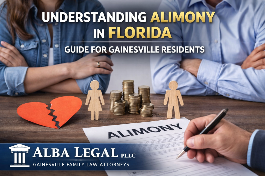 Female and male couple getting a consultation to learn about alimony with Alba Legal PLLC alimony attorneys, family law attorneys in Gainesville, FL